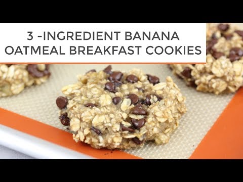 3-INGREDIENT BANANA OATMEAL BREAKFAST COOKIES