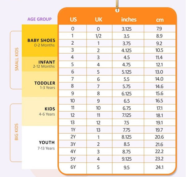 prewalker shoes size guides