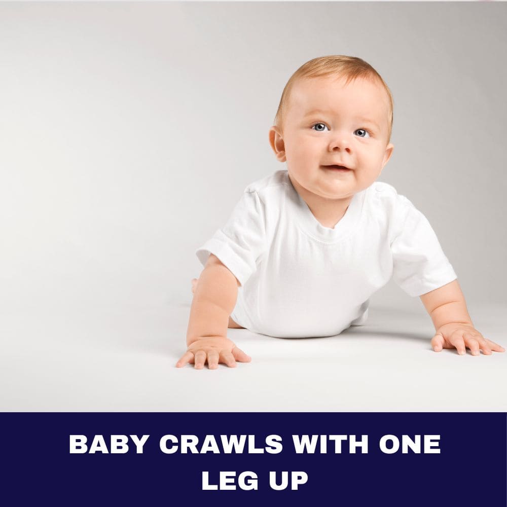Baby Crawls With One Leg Up