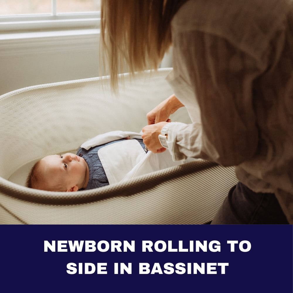 Newborn Rolling to Side in Bassinet