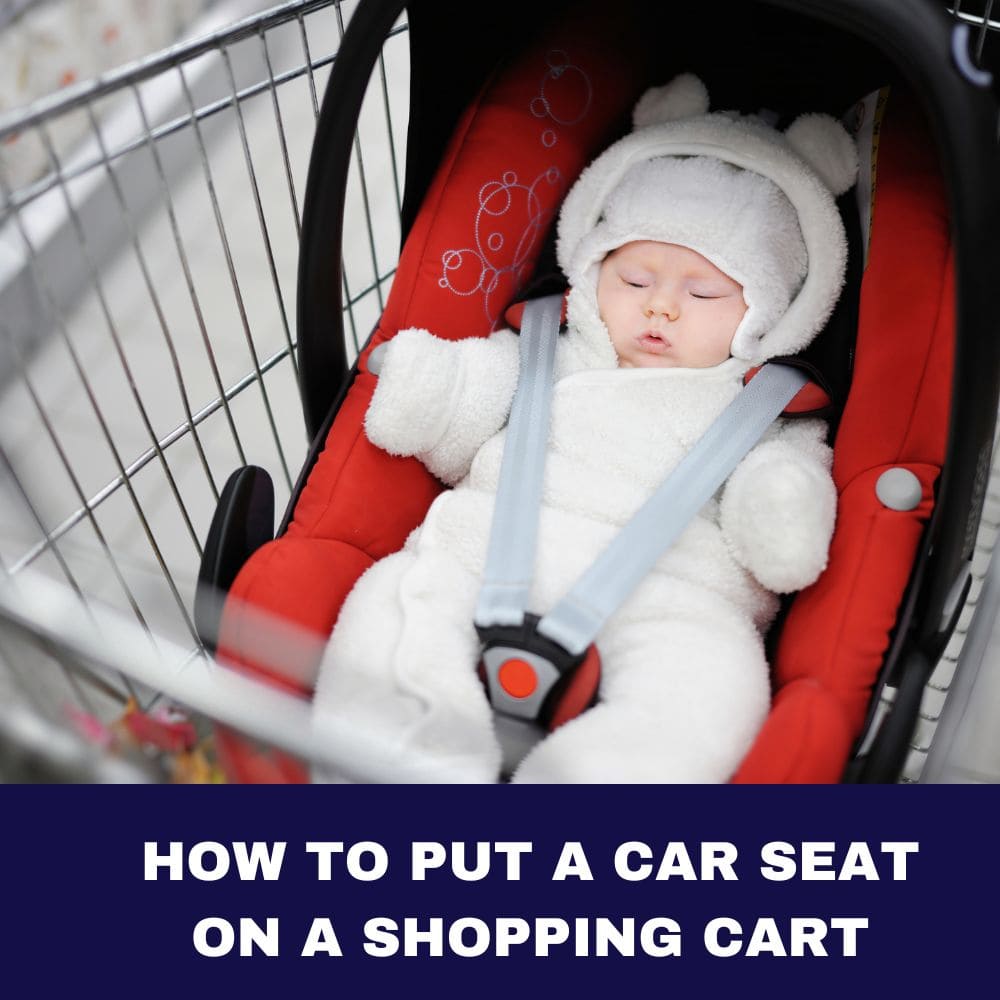 How to put a car seat on a shopping cart 2